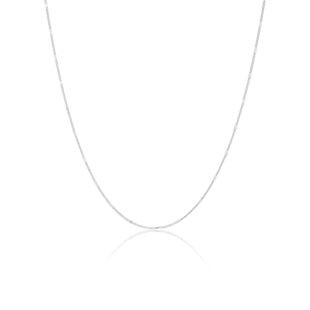 Malia Stamped Chain Necklace (Silver)
