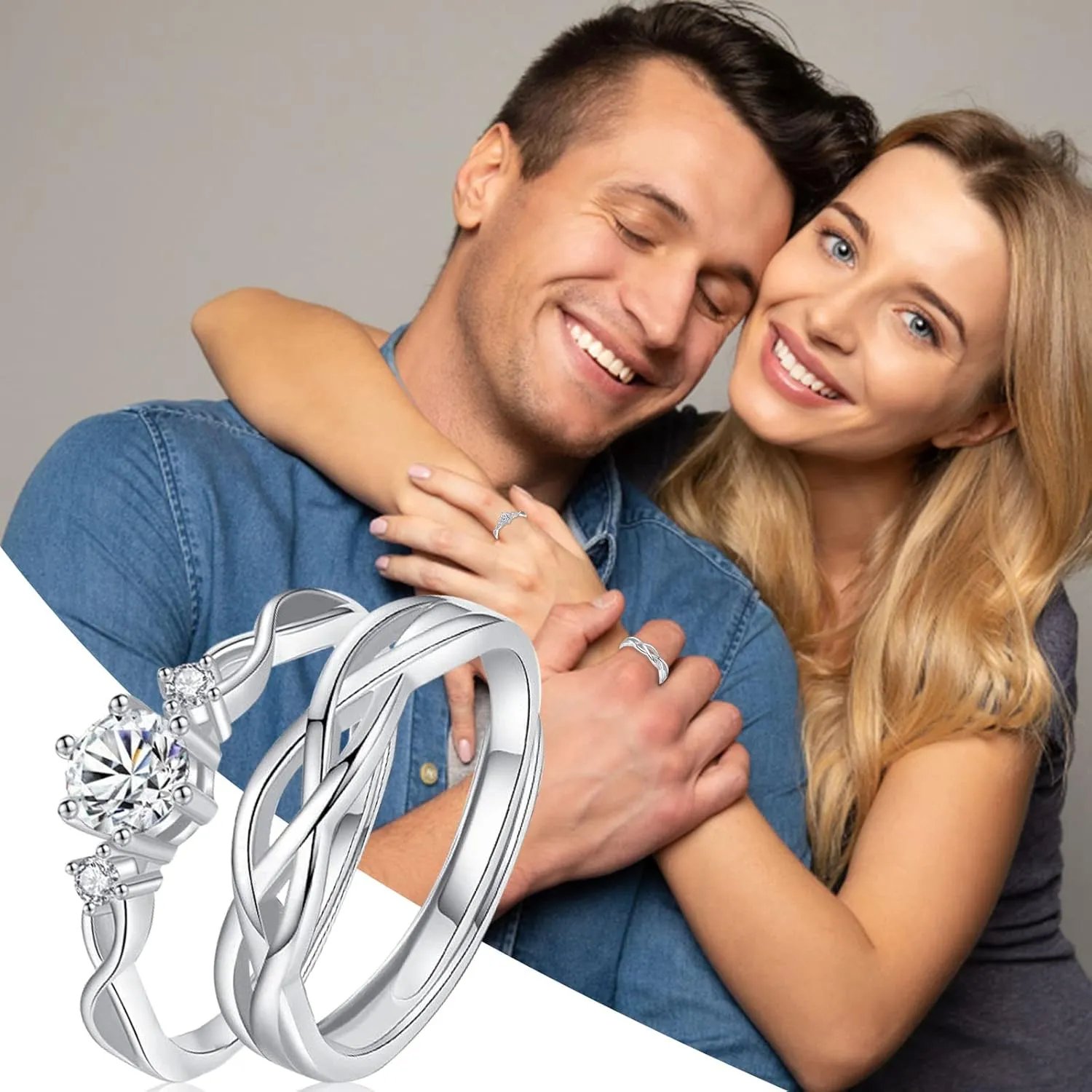 Matching Dinosaur Rings Open End Rings Adjustable Size Couple Wearing Valentine's Day Rings Proposal Rings Women's Rings with Adjustable Openings Give Simple Couple (C, One Size)