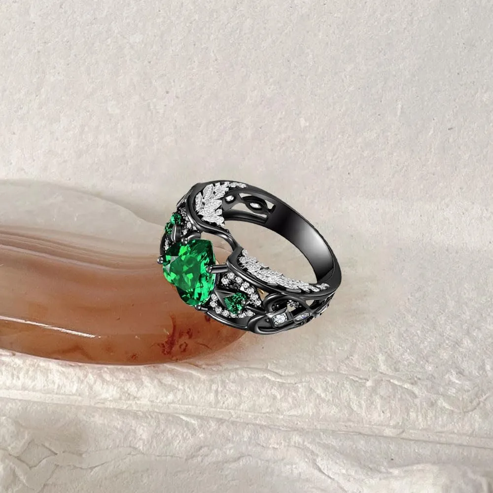 Matching Wedding Rings for Couples Set Promise Rings for Him and Her Customizable Emerald Green Engagement Rings for Women Mens Wedding Ring Tungsten Engraved Valentine's Day Jewelry Gift