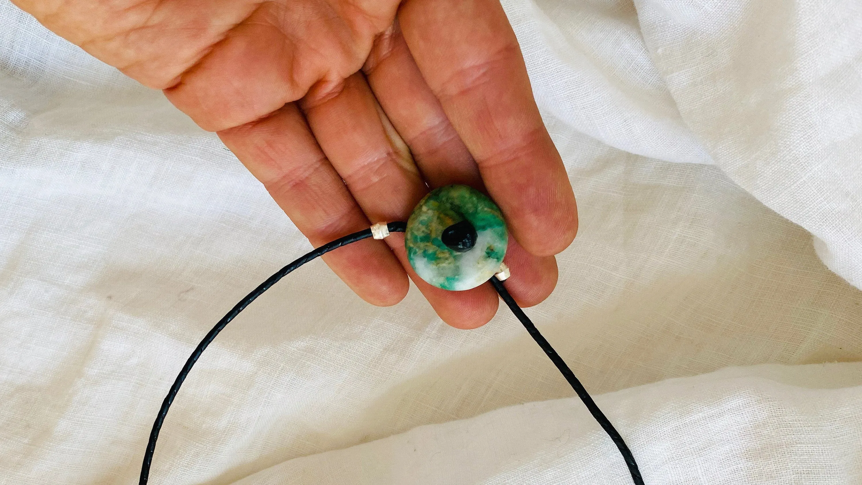 Mayan Green Jade & Amber Pendant. Hand-Carved. Guatemala.