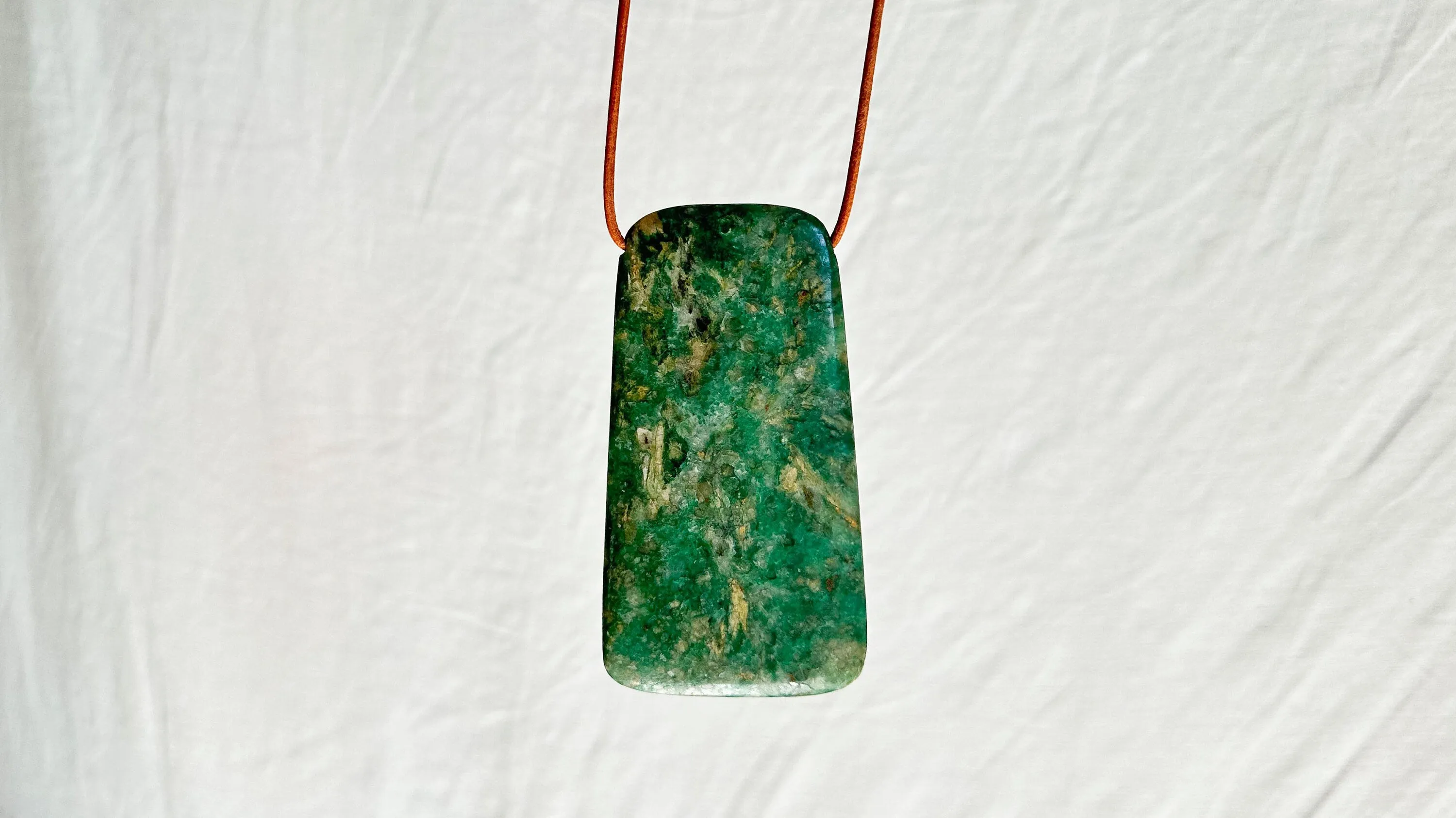 Mayan Green Jade Pendant. Hand-Carved Adze. Guatemala. 1429