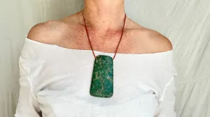 Mayan Green Jade Pendant. Hand-Carved Adze. Guatemala. 1429