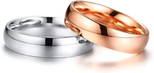 Men Fashion Rings, Men Rings Stainless Steel Polished Silver Ring 5mm Rings for Men and Women