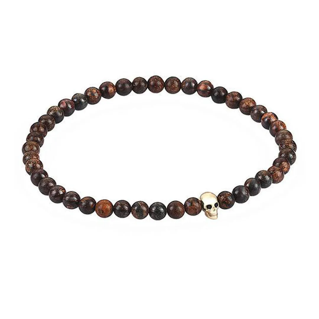 MicroSkull & Genuine Black Diamonds - Solid Yellow Gold