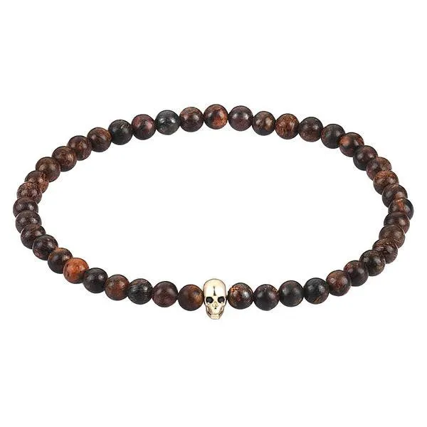 MicroSkull & Genuine Black Diamonds - Solid Yellow Gold