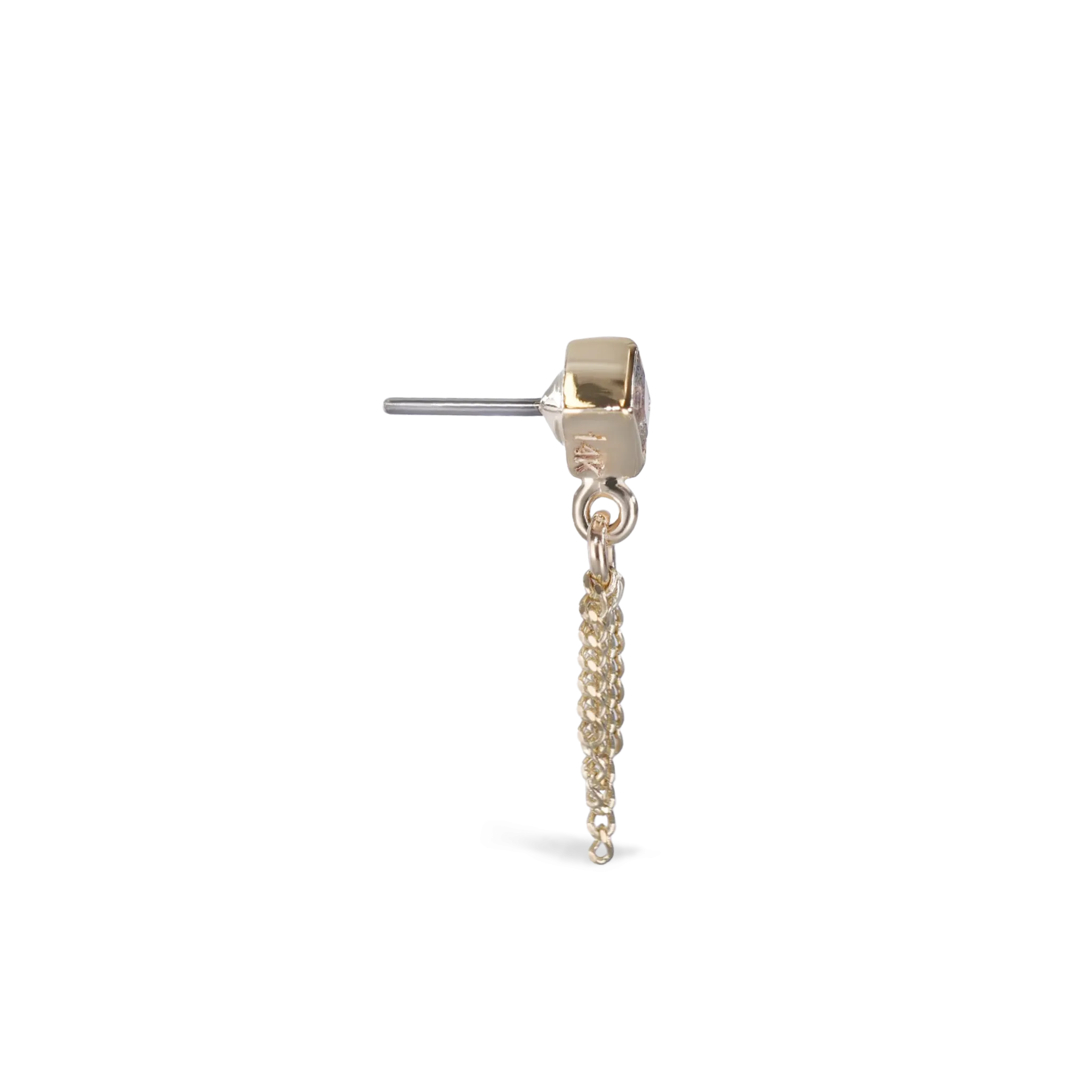 Miel • White Topaz 5 Curb Chain Tassel