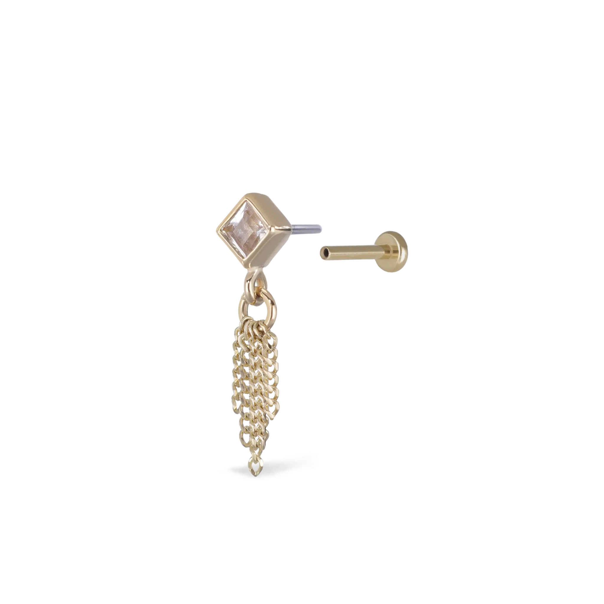Miel • White Topaz 5 Curb Chain Tassel
