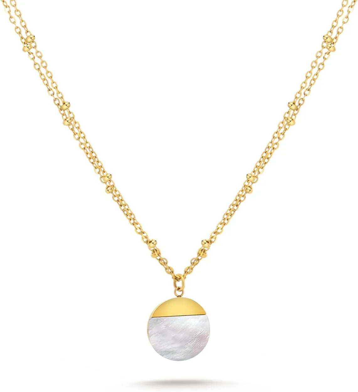 Milan Chiva 14K Gold Plated Necklace for women, Dainty Trendy Non Tarnish Pendant Charm Necklaces Fashion Jewelry for Women Waterproof