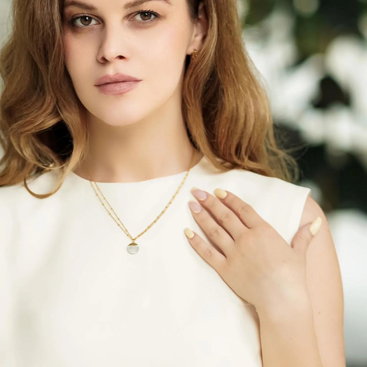 Milan Chiva 14K Gold Plated Necklace for women, Dainty Trendy Non Tarnish Pendant Charm Necklaces Fashion Jewelry for Women Waterproof