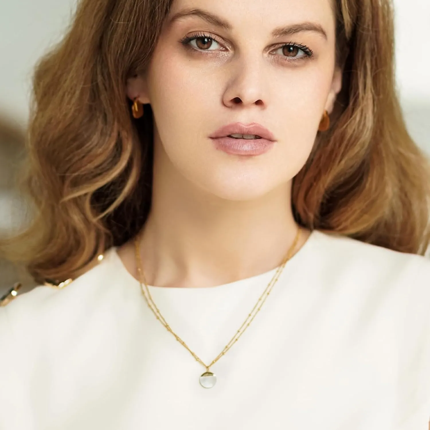 Milan Chiva 14K Gold Plated Necklace for women, Dainty Trendy Non Tarnish Pendant Charm Necklaces Fashion Jewelry for Women Waterproof