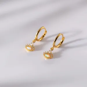Mini Eye Hoop Earrings  Gold-Plated Silver Minimalist Style Earrings