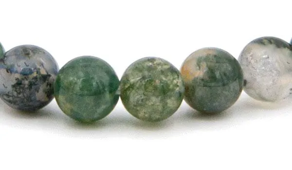 Moss Agate Gloss Natural Gemstone Bracelet
