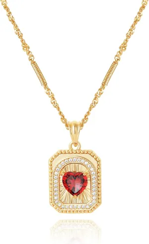 MTMY Layered Heart Necklaces for Women Stackable 14K Gold Plated Chain Necklace Layering CZ Heart Pendant Choker Necklaces Trendy Jewelry Set Gifts