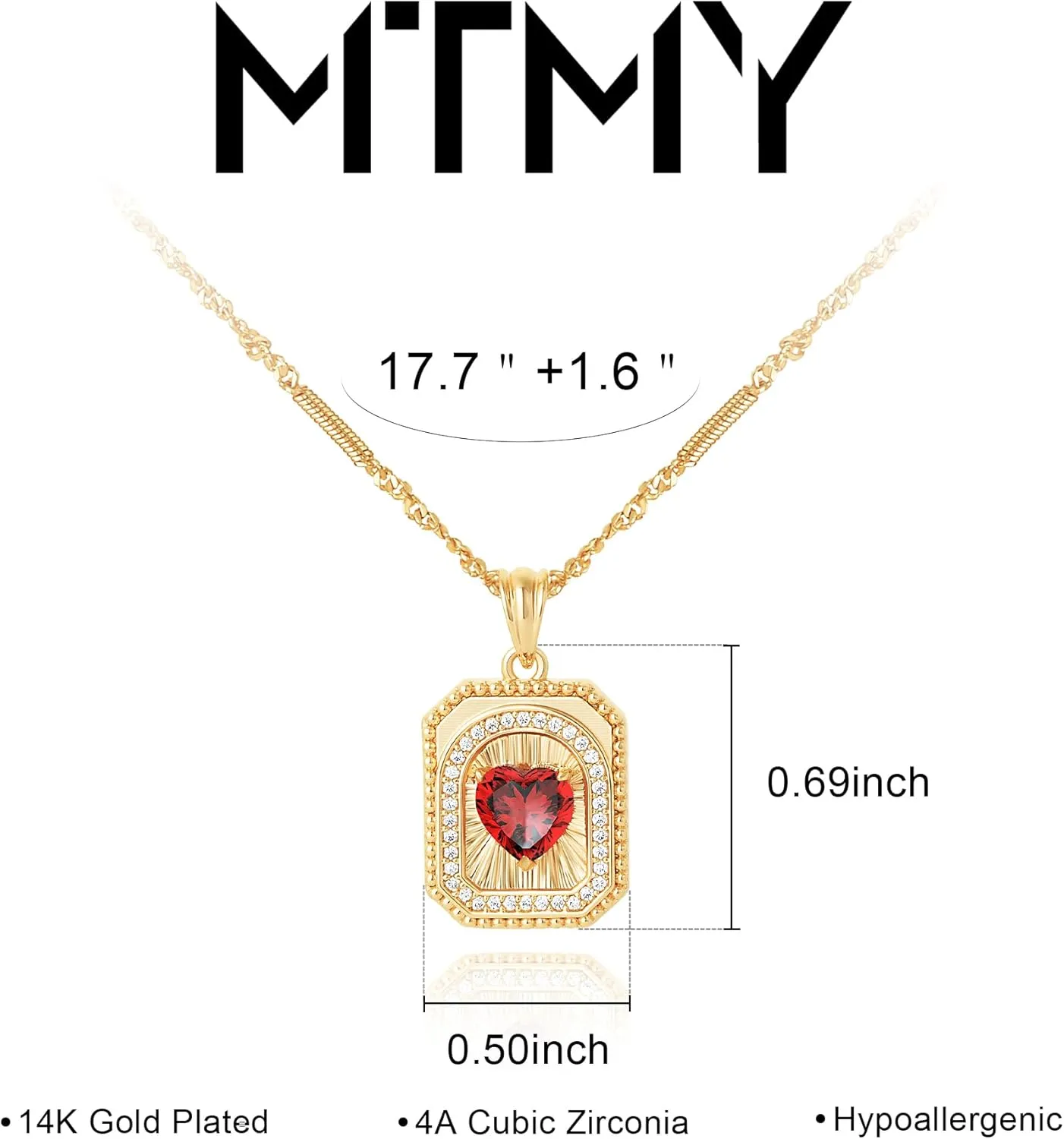 MTMY Layered Heart Necklaces for Women Stackable 14K Gold Plated Chain Necklace Layering CZ Heart Pendant Choker Necklaces Trendy Jewelry Set Gifts