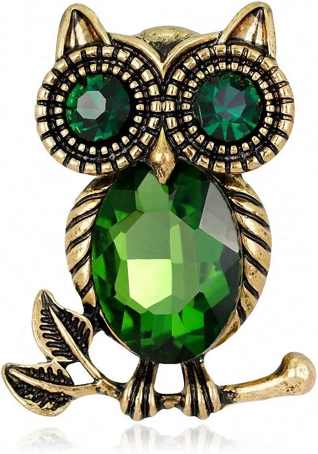Natural Animal Brooch Owl Brooches Women Wedding Brooch Boutonniere Crystal Large Brooches