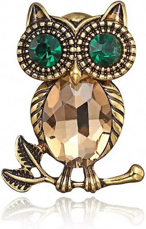 Natural Animal Brooch Owl Brooches Women Wedding Brooch Boutonniere Crystal Large Brooches