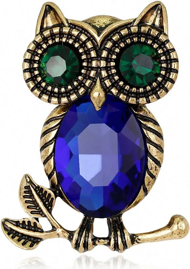 Natural Animal Brooch Owl Brooches Women Wedding Brooch Boutonniere Crystal Large Brooches
