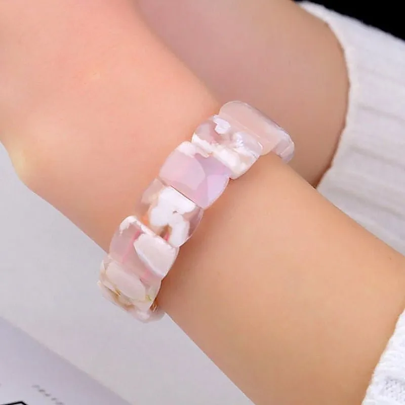 Natural Cherry Agate Chunk Bracelet