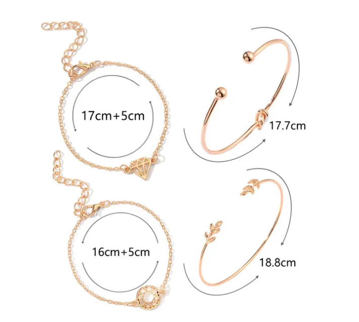 Natural Diamond Leaf Bracelet