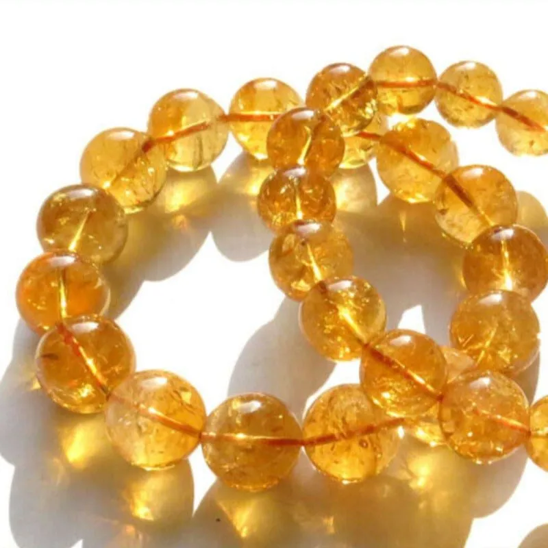 Natural Golden Citrine Beaded Bracelet