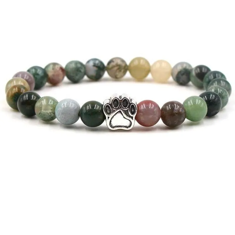 Natural Lava Stones Paw Bracelet