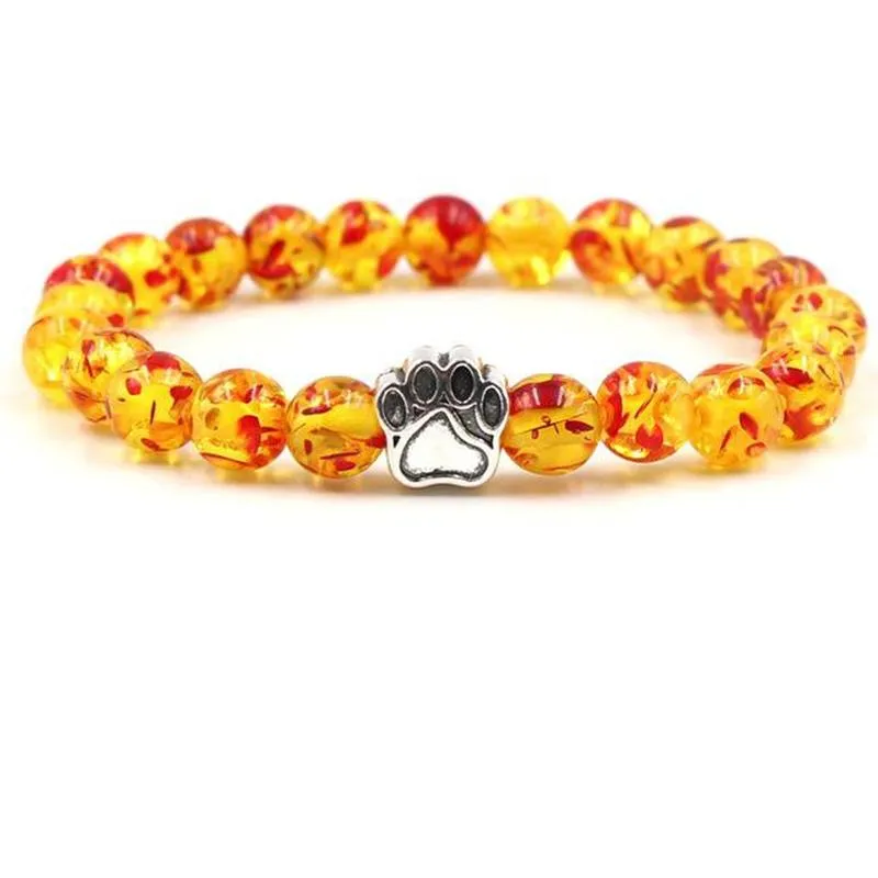 Natural Lava Stones Paw Bracelet
