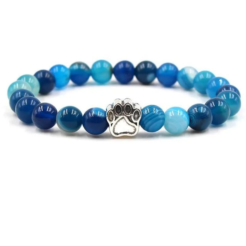 Natural Lava Stones Paw Bracelet