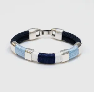 Newbury Bracelet - Navy/Light Blue/White/Navy/Silver