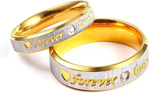 NEXT CREATION Love You Forever Engraved Promise Ring for Couples/Men/Women (Silver, Copper, Adjustable)