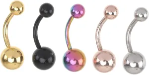 NOLITOY 5pcs Ball Belly Button Ring Silver Gold for Women Cute Belly Button Rings Short Navel Ornaments Fashion Navel Studs Piercing Navel Studs Body Piercing Jewelries Stainless Steel