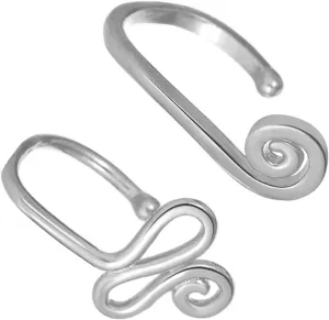 NOLITOY Fashion U-Shape Fake Nose Piercing Jewelry Non-Pierced Nose Adornments Ring Set 2pcs