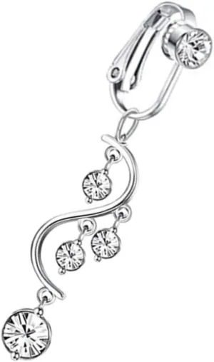 NOLITOY Non-piercing Navel Ring Belly Button Jewelry Dangle Navel Ring for Women
