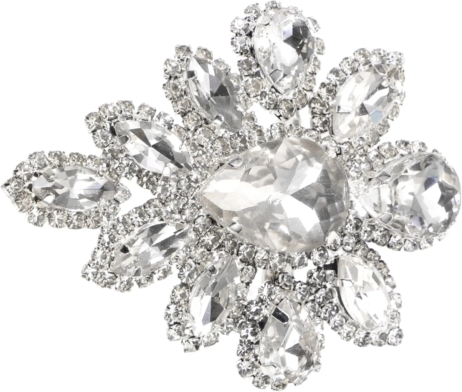NOLITOY Stunning Rhinestone Corsage Brooch Metal Crystal Lapel Pin Versatile for Wedding Dress
