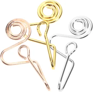 Non Piercing Nose Ring Clip on 3pcs Creative Metal Nose Pin for Women Men Fake