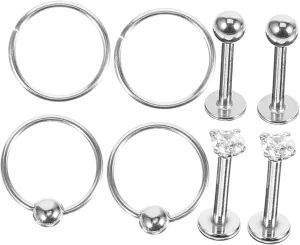 Nose Rings for Women Nose Ring Set Hoops Studs Stainless Steel Jewelry