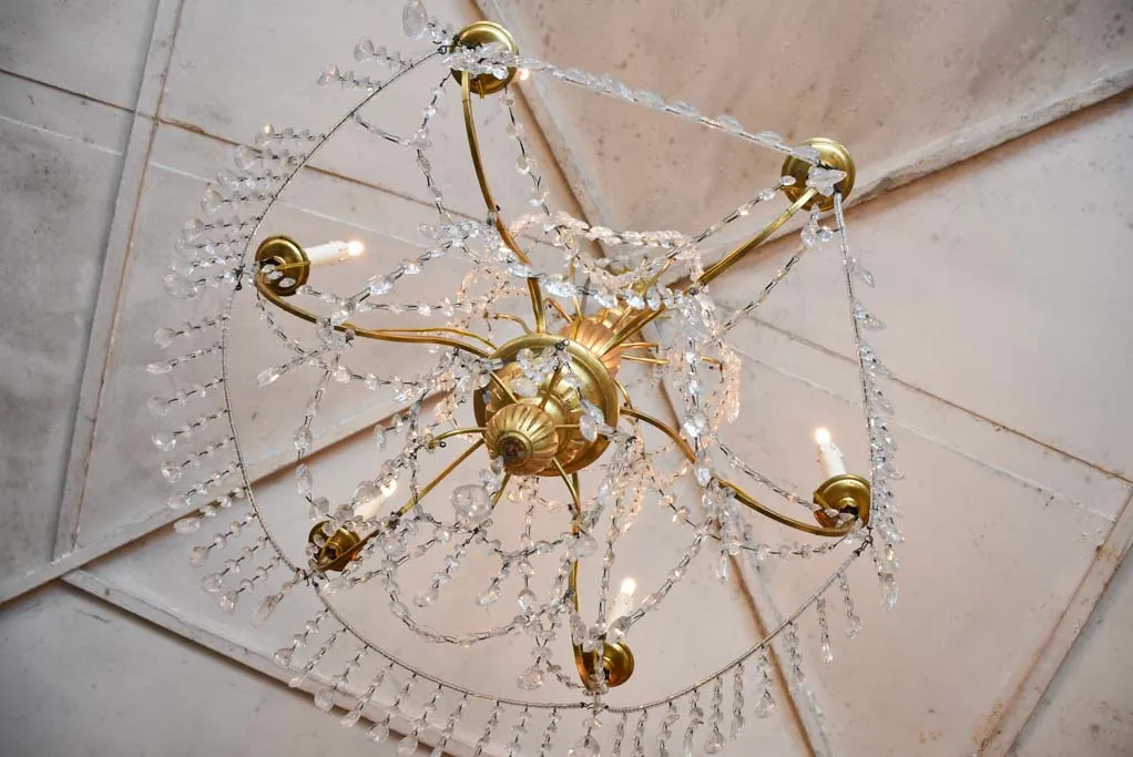 Pair of antique gilded chandeliers - 6 branches 41¼"