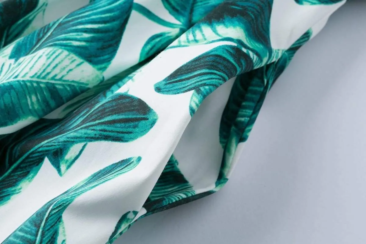 Palm Leaf Audrey Hepburn Strap Dress