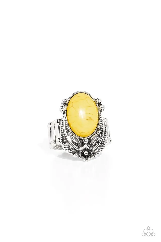 Paparazzi Ring ~ Serrated Style - Yellow
