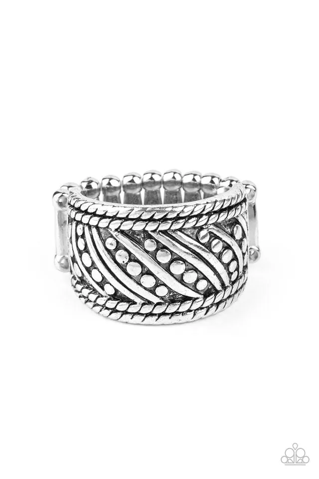 Paparazzi Ring ~ Slanted Shimmer - Silver