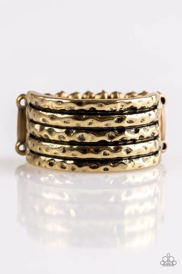 Paparazzi Ring ~ Texture Timbre - Brass