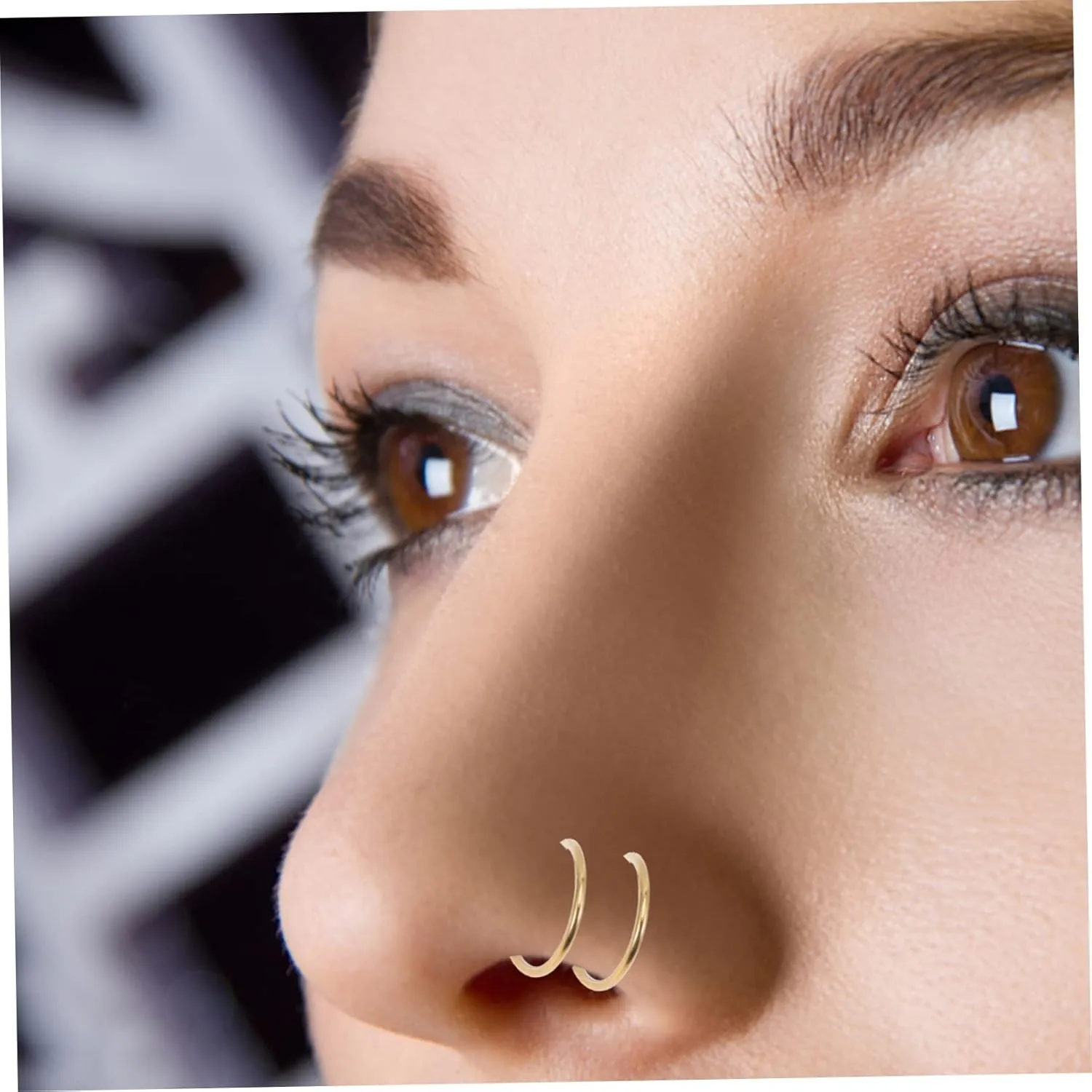 PartyKindom Stainless Steel Nose Rings Hoops Comfortable Spiral Design for Women Resistant for Parties Dance