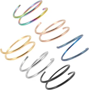PartyKindom Stainless Steel Nose Rings Hoops Comfortable Spiral Design for Women Resistant for Parties Dance