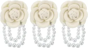PATIKIL Fabric Camellia Flower Brooch, Elegant Pearl Tassel Brooches Floral Pins Bracelet Dual Use for Women Suit Hat Dress Shirt Tie Corsage