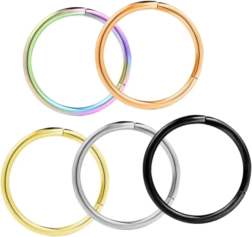 Pcs Stainless Steel Nose Hoops Ear Rings Fake Nose Ring Body Piercing Jewelry Easy Adjustment for Comfortable Wear