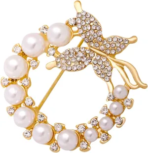 Pearl Butterfly Brooch for Women Bridal Bouquet Accessory Wedding Brooches