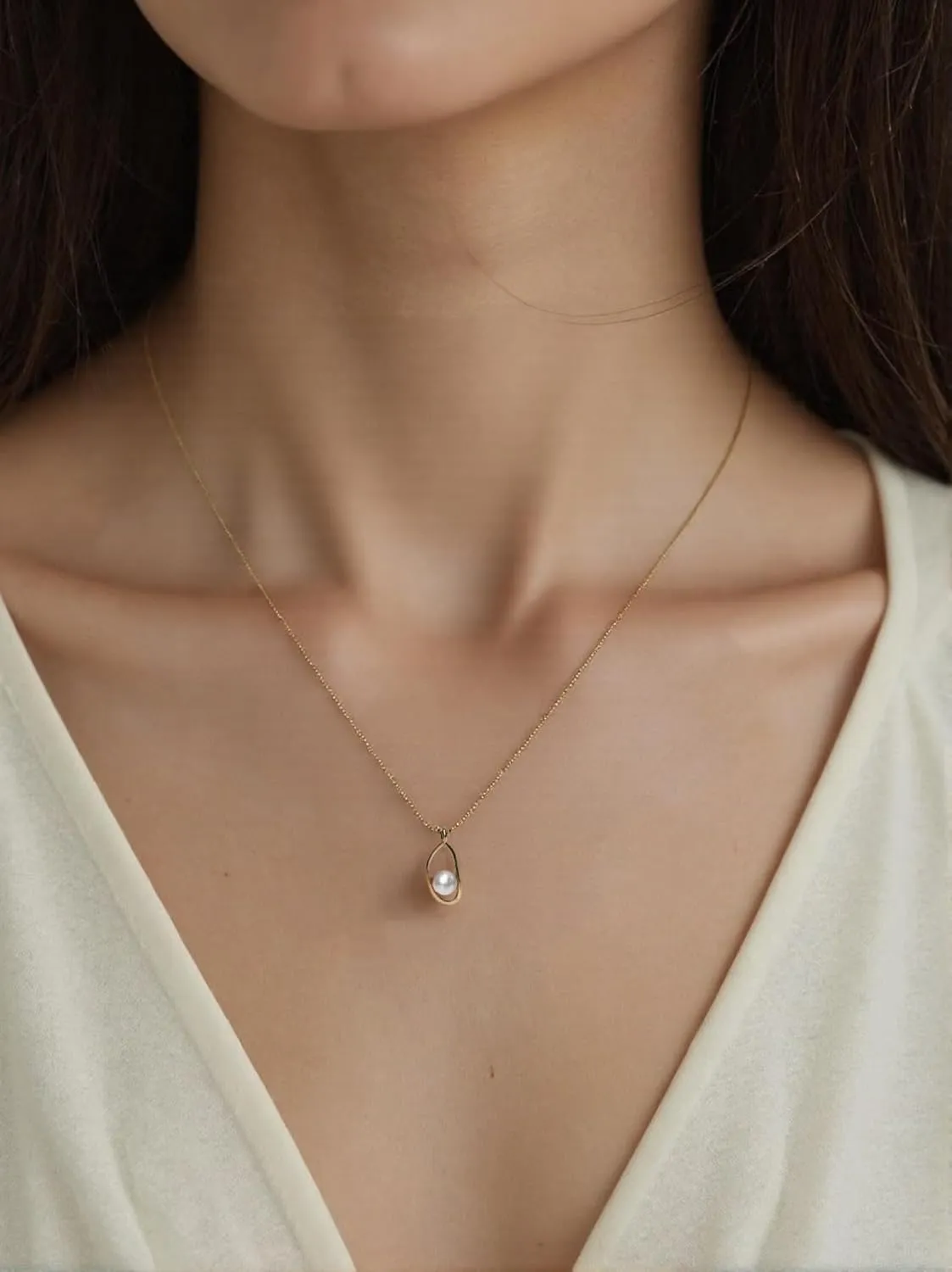 Pearl Necklaces for Women,Charm Necklace with Natural Freshwater Pearls,Dainty Drop Necklaces Daily Wear or Fashion Gift for Women