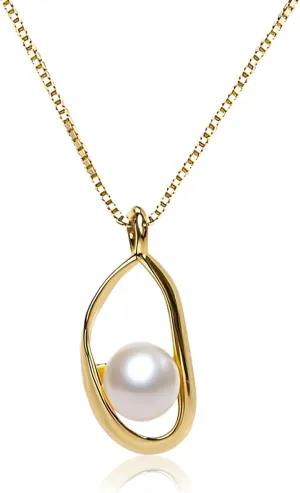 Pearl Necklaces for Women,Charm Necklace with Natural Freshwater Pearls,Dainty Drop Necklaces Daily Wear or Fashion Gift for Women
