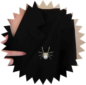 Pearl Spider Brooch Pin Gothic Gold Spider Brooches Pin Halloween Custom Spider Brooch Lapel Pin Punk Animal Brooch Pins Decorative for Women Clothing Dress Suit