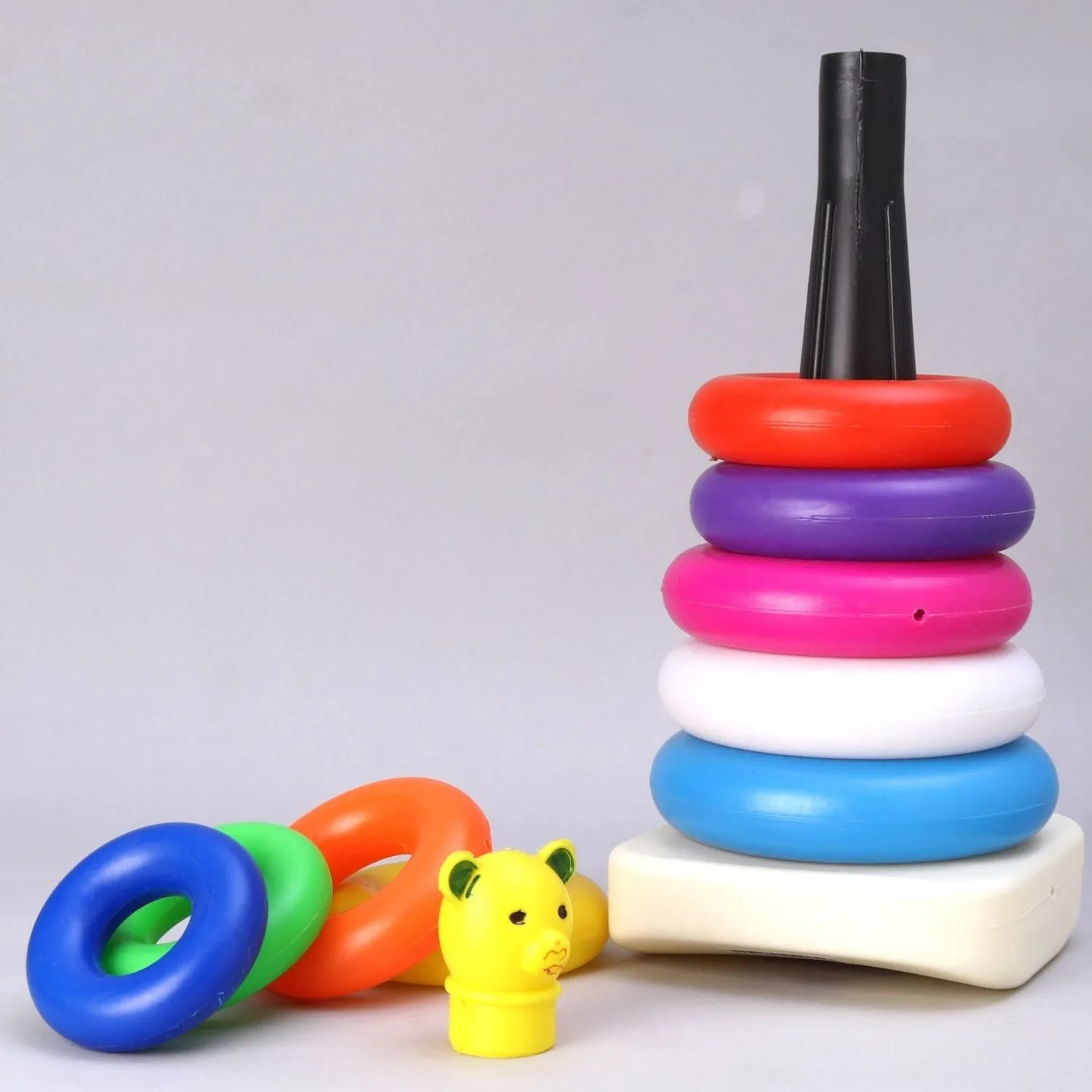 Plastic Baby Kids Teddy Stacking Ring Jumbo Stack Up Educational Toy 9pc