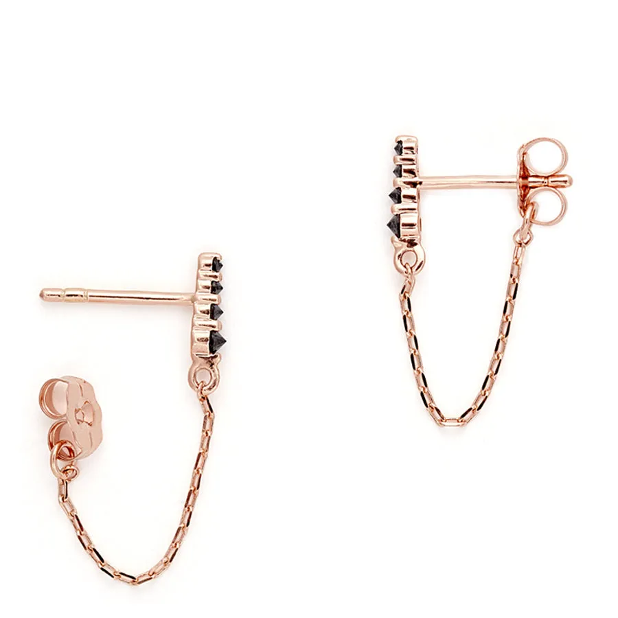 Pointe Harness Earring - 14k Gold & Black Diamond